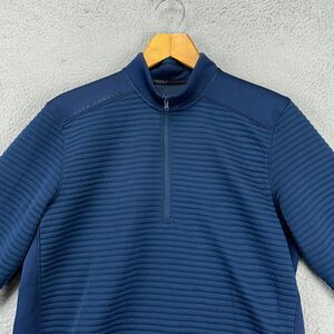 Under Armour Cold Gear Ribbed Pullover Jacket Mens Medium Navy Golf‎ Quarter Zip